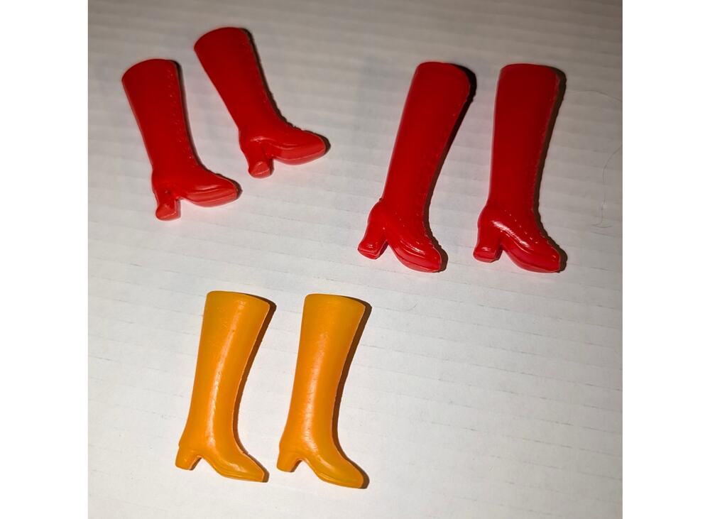 3 Pair Vintage Barbie Doll Boots Clone Mod Era